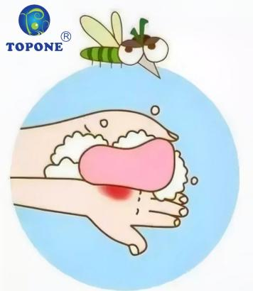 Rinse the wound with soapy water